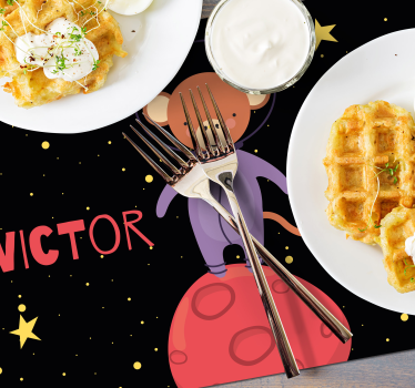 Kinder placemat aap astronaut avontuur - TenStickers