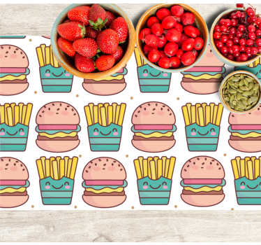 Kinder placemat blij burger patroon - TenStickers
