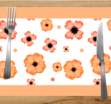 Kinder placemat bloemenpatroon inspiratie - TenStickers