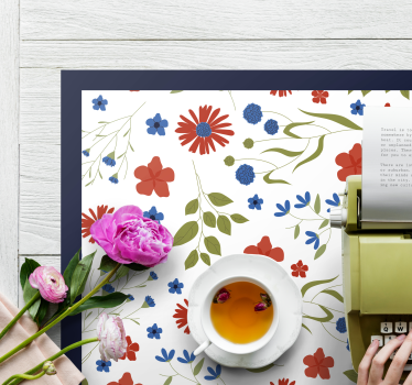 Kinder placemat bloemenpatroon plezier - TenStickers
