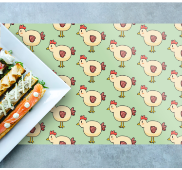 Kinder placemat charmante kippen herhalingen - TenStickers