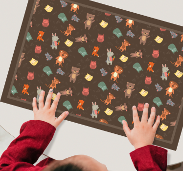 Kinder placemat dierenfiguren patroon - TenStickers