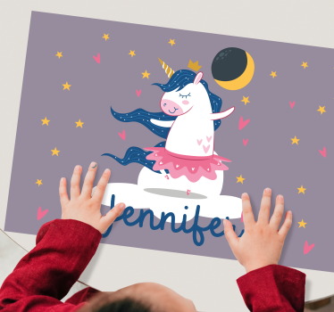 Kinder placemat eenhoorn dansnacht - TenStickers