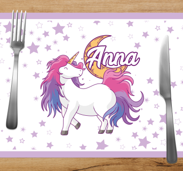 Kinder placemat eenhoorn met sterren - TenStickers