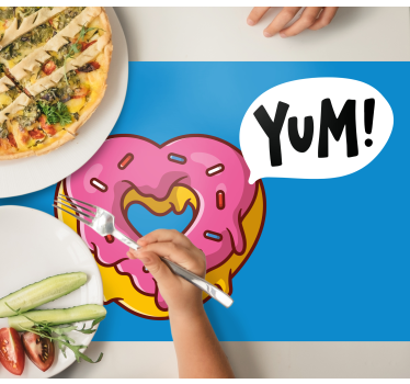 Kinder placemat hartvormige traktatie - TenStickers