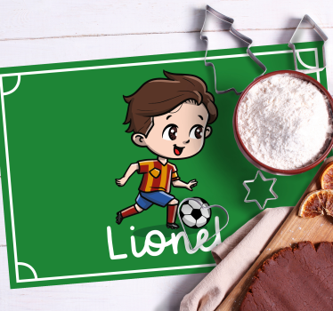 Kinder placemat Kindervoetballer met naam - TenStickers