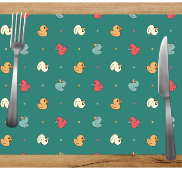 Kinder placemat kleurrijk eendjespatroon - TenStickers