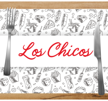 Kinder placemat met leuke voedselillustraties - TenStickers