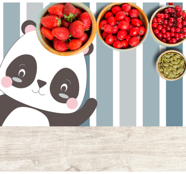 Kinder placemat panda karakterontwerp - TenStickers