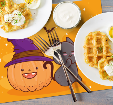 Kinder placemat Pompoen hoofd heks - TenStickers