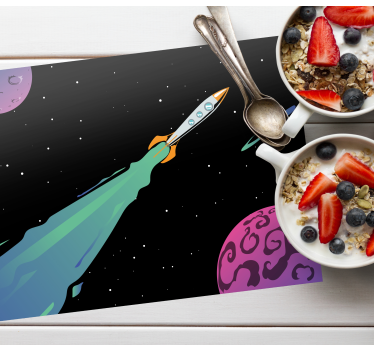 Kinder placemat ruimtevaart avontuur - TenStickers