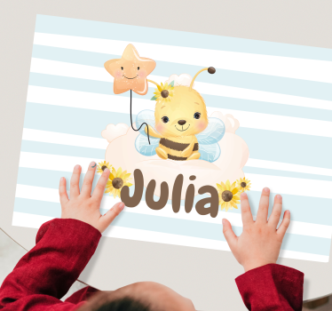 Kinder placemat schattig bijenfiguur - TenStickers