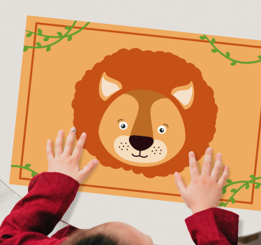 Kinder placemat schattig leeuwenkop - TenStickers