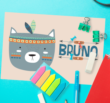 Kinder placemat schattige dierenillustratie - TenStickers