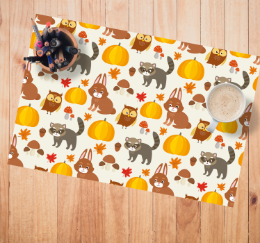 Kinder placemat schattige dierenmaatjes - TenStickers