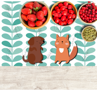 Kinder placemat schattige dierenvrienden - TenStickers