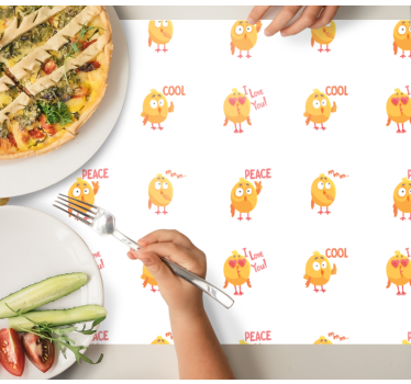 Kinder placemat schattige kuikenmotieven - TenStickers