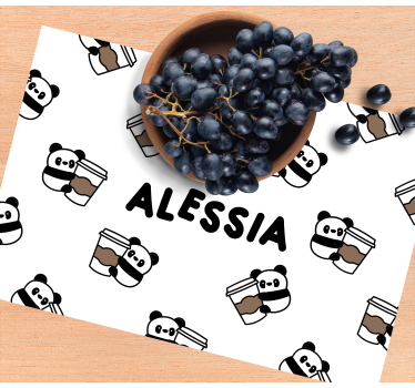 Kinder placemat schattige panda figuren - TenStickers
