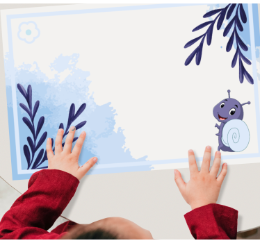 Kinder placemat slakfiguur met bladeren - TenStickers