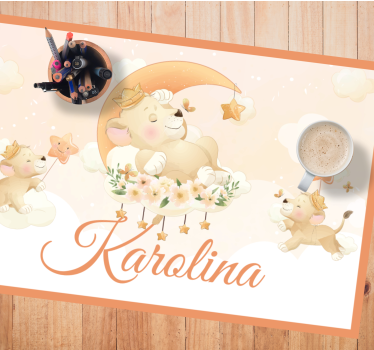Kinder placemat speelse leeuwenwelpen - TenStickers