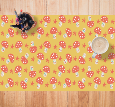 Kinder placemat speelse paddenstoel motief - TenStickers