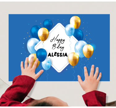 Kinder placemat verjaardagsballon viering - TenStickers