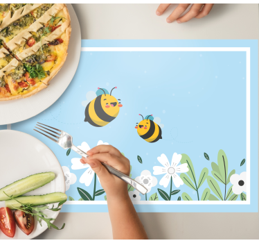 Kinder placemat vrolijke bijen vliegen - TenStickers