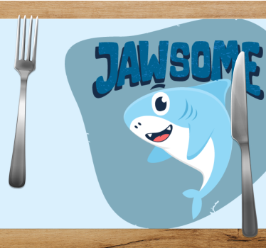 Kinder placemat vrolijke haai grafiek - TenStickers
