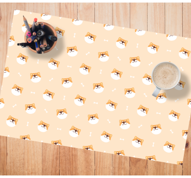 Kinder placemat vrolijke hondengezichten - TenStickers