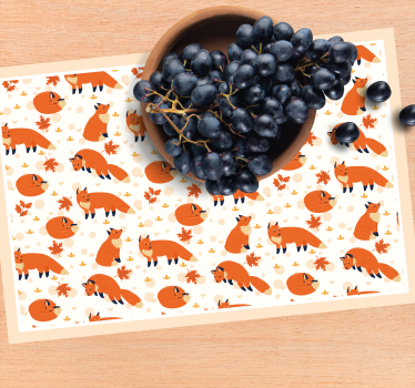 Kinder placemat vrolijke vos patronen - TenStickers