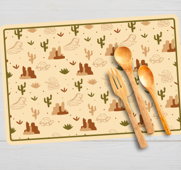 Kinder placemat woestijndieren thema - TenStickers