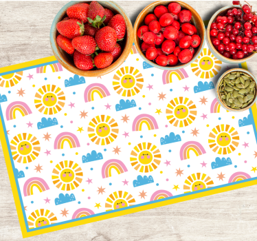 Kinder placemat zonneschijn regenboogpatroon - TenStickers
