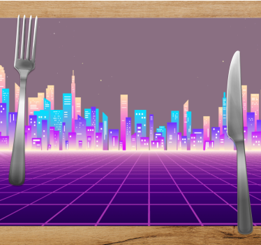 Moderne placemat futuristisch stadslandschap - TenStickers