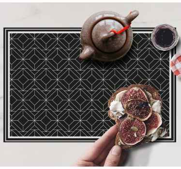 Moderne placemat geometrisch zwart oppervlak - TenStickers