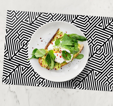 Moderne placemat geometrisch zwart patroon - TenStickers