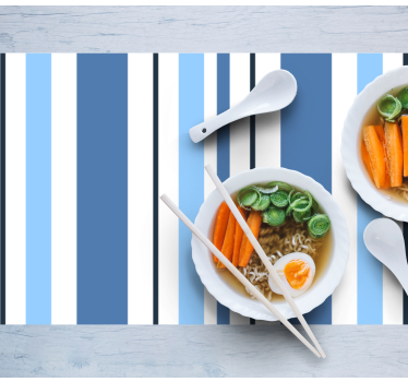 Moderne placemat gestreept blauw - TenStickers