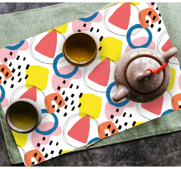 Moderne placemat met levendige geometrische elementen - TenStickers