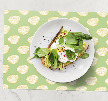 Moderne placemat met limoen plakjes patroon - TenStickers