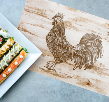 Moderne placemat met stijlvolle haan illustratie - TenStickers