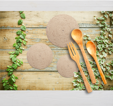 Moderne placemat natuurlijke onderzetter set - TenStickers