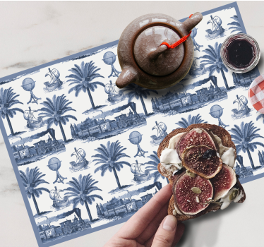 Moderne placemat nostalgische reis scènes - TenStickers