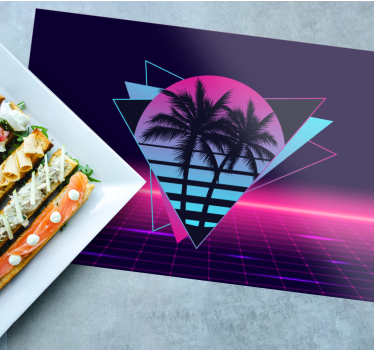 Moderne placemat retro palm geometrie - TenStickers