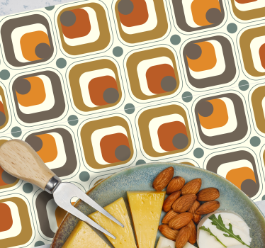 Moderne placemat retro patroon vierkanten - TenStickers