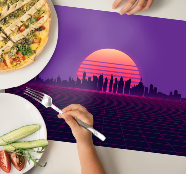 Moderne placemat sunset skyline uitzicht - TenStickers