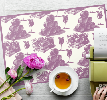 Moderne placemat wijnvaten stapel - TenStickers