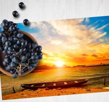Moderne placemat zonsondergang boven de rivier - TenStickers