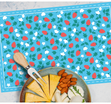 Originele placemat aardbeienbloem patroon - TenStickers