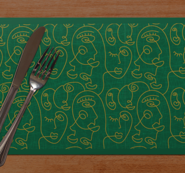 Originele placemat abstract gezichtspatroon - TenStickers