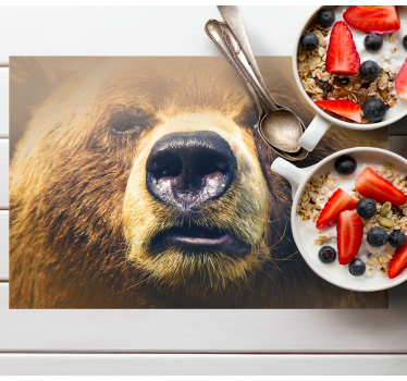 Originele placemat beer gezicht close-up - TenStickers