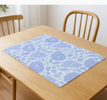 Originele placemat blauw paisley bloemenpatroon - TenStickers